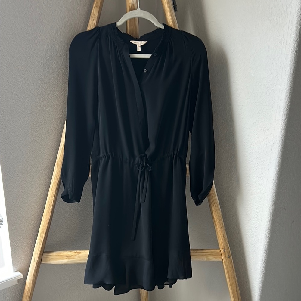 Rebecca Taylor 100% Silk Classic Black Knee Length Dress LBD